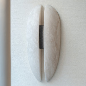 Wall Lamp Large White Marble LED <b>Light</b> Source For Entrance Hall Living Room Bedroom <b>Corridor</b> Background Lighting - Product Image 5