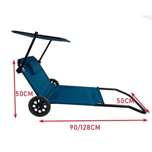 Chaise <span class=keywords><strong>de</strong></span> plage moderne en aluminium léger avec auvent réglable, transat <span class=keywords><strong>pliable</strong></span> à roulettes pour bain <span class=keywords><strong>de</strong></span> <span class=keywords><strong>soleil</strong></span> - Product Image 1