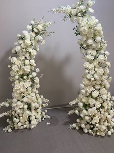 Wedding <b>Arch</b> Flowers Top Artificial Silk Horn Flowers <b>Arch</b> Stand <b>Frame</b> Backdrop with Flowers for Wedding Arrangement Decoration - Product Image 6