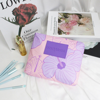 Trousse de Maquillage à Fermeture Éclair Tyvek en Papier Dupont Imprimé Fleur d'Hibiscus Hawaïen, Pochette Cosmétique Tyvek Écologique pour Femme en Voyage