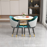 Location simple et moderne Petite table ronde plate Famille Balcon Dîner Réception Négociation Table et chaise Combinaison