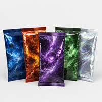 Emballages personnalisés métallisés pour boosters de cartes à collectionner, pochettes thermoscellables pour sacs surprises d'anime avec logo