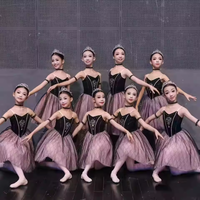 Robe de danse de ballet pour filles, jupe de ballet à dégradé de couleurs brillantes, robe de danse longue pour enfants et adultes, costume de ballet, tutu romantique