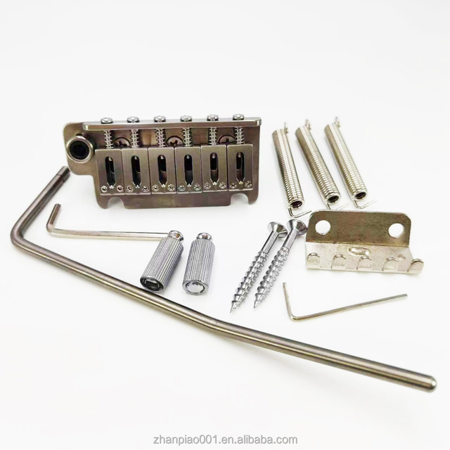 Titanium Alloy Original-Color Small Double-Cut Tremolo Bridge Base for Electric Guitars  6-String Bridge Tailpiece
