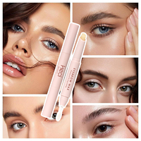 Pensil Gel Alis Label Pribadi Pengiriman Cepat dengan Kuas, Transparan, Tahan Air, Tahan Lama, Kepala Ganda, Vegan, Wax Alis