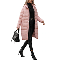 Manteau long matelassé pour femme avec capuche, en polyester, poches zippées, cordon de serrage, idéal pour le bureau et les trajets quotidiens, vente en gros, OEM