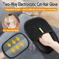 Gant de toilettage double face anti-poils pour animaux, brosse grattoir pour chats et chiens, accessoires ménagers pour l'élimination des poils – Vente chaude