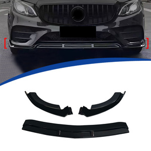 Lèvre avant et séparateur pour Mercedes Benz Classe E W213 Sport Edition 2016-2020, 3 sections, noir brillant ABS - Product Image 1