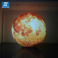Grande planète gonflable dorée de haute qualité/ballon de lune gonflable/ballon de fête lumineux pour la décoration publicitaire