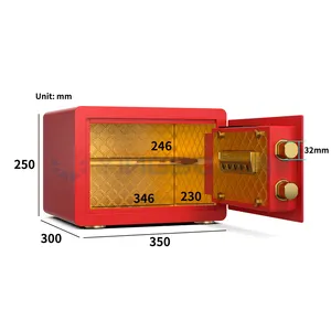 Caja de seguridad con cerraduras eléctricas motorizadas de tacto real suave Caja de seguridad para hotel portátil personalizada para hospitalidad