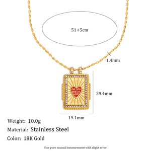 Set di Collane a Catena Dorata Dreamidea con Ciondolo Quadrato Smaltato Gioielli Boho Chic da Festival Accessorio Trendy di Tendenza per Donna - Product Image 6