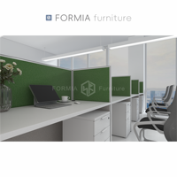 Ensemble de mobilier de bureau moderne modulaire : Poste de travail avec cloison pour 2 personnes