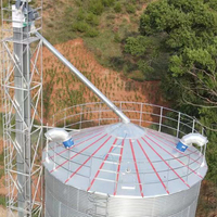 Silo à céréales en acier galvanisé pour le stockage du maïs, du blé et du soja, silo de stockage de céréales pour ferme avec élévateur à godets