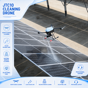 Drone de nettoyage JTC10, nettoyeur aérien télécommandé pour l'entretien des panneaux solaires et des façades vitrées avec support professionnel - Product Image 1