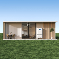 Maisons préfabriquées de luxe en conteneurs, kits de cabines capsules, 3 chambres, extensibles, en panneaux sandwich d'acier, système solaire moderne