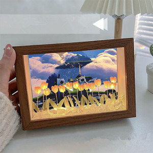 Photos personnalisées gratuites artificielles tulipe à la main veilleuses bricolage matériel chambre décor atmosphère lampe pour mariage saint valentin - Product Image 6