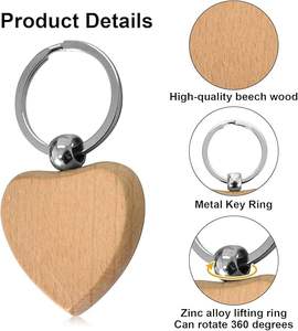 Kits de Manualidades para Niños en Oferta en la UE, Llaveros de Madera con Anillas Separadas para Grabar y Pintar, para Fomentar las Habilidades de Aprendizaje - Product Image 4