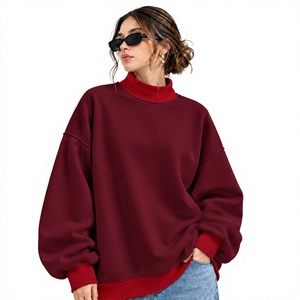 Sudadera de cuello alto informal de talla grande para mujer, material de primera calidad con el último diseño personalizado, muy vendida. - Product Image 1