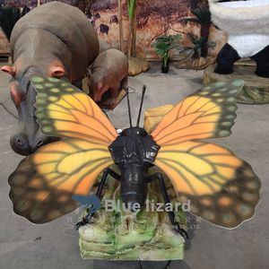 Magnifique modèle d'insectes animatroniques en forme de papillon avec contrôle par capteur radar pour utilisation en extérieur et en intérieur - Usine de dinosaures de Chine - Product Image 5