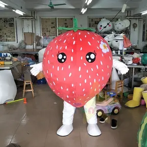 Funtoys profesional personalizado felpa fresas mascota disfraces publicidad fruta caminar disfraces para gran evento Fiesta