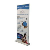 Nouveautés Bannière déroulante double face en aluminium pour affichage publicitaire portable, légère et rétractable