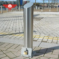 Poteau de signalisation routière, borne de stationnement extérieure en acier inoxydable, verrouillable à clé, encastrable et amovible