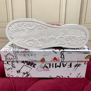 Nouvelles tendances mode 2026 Dolces : Chaussures décontractées Gabbna pour hommes et femmes, imprimées couleur, dessus blanc, maille tissée plate, pour usage quotidien - Product Image 6