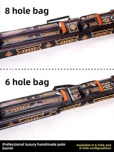 Профессиональный кожаный бильярдный кейс ручной работы, коробка для 1/<span class=keywords><strong>2</strong></span> стержней с восемью отверстиями для бильярдного стола с девятью шариками в американском стиле, черная сумка с 8 Кием - Product Image 5