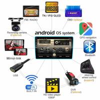 9 pulgadas 2 Din 2 + 64GB MP5 portátil pantalla grande estéreo Android Carplay Radio coche REPRODUCTOR DE DVD Radio de coche pantalla táctil