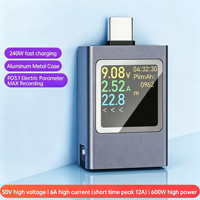 HDC-085C DC 4.5-50V 12A Voltmeter Tampilan Digital Multifungsi Pengukur Tegangan DC Pengukur Daya Pengujian Pengisian Daya Ponsel Tipe-c