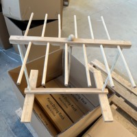 Séchoir à pâtes moderne autoportant en bambou pour la cuisine, présentoir de rangement à double niveau en bois naturel, support à nouilles, vente en gros