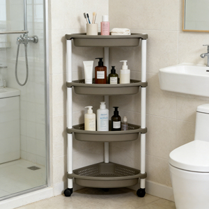 Étagère de rangement moderne en plastique PP à roulettes, non pliable, pour la salle de bain et la cuisine, organisateur d'articles de toilette et d'épices - Product Image 1