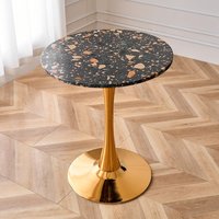 Table de salle à manger commerciale en marbre terrazzo nordique carré pour salon de thé, café et restaurant occidental