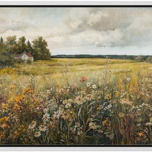 Contemporary Landscape Oil <b>Painting</b> Hand-Painted <b>Framed</b> Art <b>for</b> Retro-Modern Home Office Handmade Decor - Product Image 6