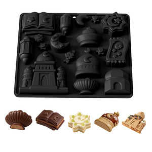 <span class=keywords><strong>Moule</strong></span> à gâteau en silicone personnalisable en usine, antiadhésif platine, sans BPA, pour la décoration de gâteaux de lune musulmans et de mousses - Product Image 1