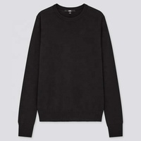 PRIX ABORDABLE – NOUVEAUTÉ : Pull en jersey de laine 100 % coton extra-fin à col ras du cou et manches longues pour femme, grandes tailles, avec broderie de logo personnalisée