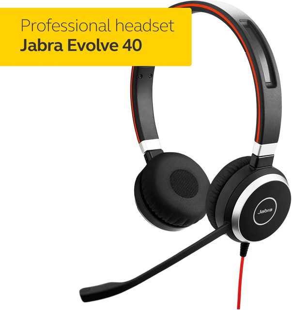 Evolve 40 Stereo MS HSC017 ENC010 USB 3.5mm Noise reduction Binaural Call center Headset Productivity, All-Day Comfort Design