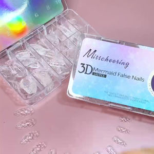 120/140 pz squame di pesce punte morbide unghie finte punte delle dita di lusso quadrato trapezoidale completa estensione unghie lunga durata - Product Image 4