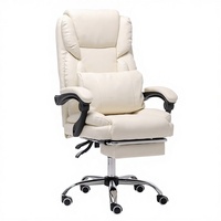 Chaise de bureau exécutive confortable en cuir véritable, style contemporain, ergonomique, avec dossier en maille, réglable en hauteur, inclinable, pivotante, en acier inoxydable, pour atelier et hôtel