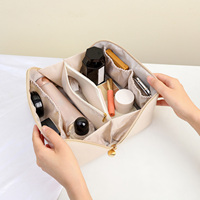 Trousse de toilette de voyage étanche avec logo personnalisé trousse de maquillage grande capacité en cuir PU