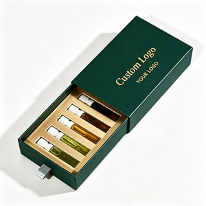 <span class=keywords><strong>Boîte</strong></span> cadeau rigide personnalisée avec logo en feuille d'or, ruban, languette de tirage, insert en EVA, <span class=keywords><strong>boîte</strong></span> en papier pour échantillons d'huile et de parfum, coffret tiroir pour flacons - Product Image 1