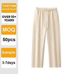 กางเกงวอร์มขายาวทรงตรงสีพื้นแบบลำลองสำหรับทุกเพศ ผ้าฟลีซหนานุ่ม 350 กรัม ปักโลโก้แบบส่วนตัวได้ - Product Image 1