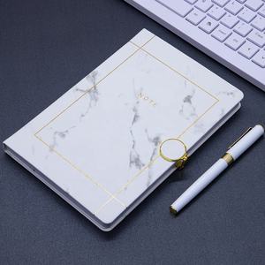 Cuaderno de cuero PU con textura de color blanco y negro tamaño A5 - Product Image 3