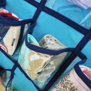 Hanging Closet Organizer 36 Pockets Clear Blue Door Wall Storage For Jewelry Socks Underwear Small Items - Product Image 3