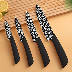 Livraison gratuite Ensemble de 4 couteaux pliants en céramique Ambidextres Revêtement antiadhésif Design luxueux Manche en plastique Multi-usages - Product Image 2