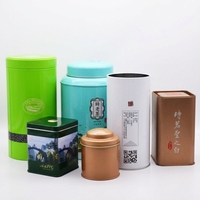 Boîtes en métal rondes personnalisées de qualité alimentaire pour emballage de thé avec couvercle à vis, fabriquées par l'usine d'emballage.