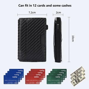 Custom Men's Slim Metal Card <b>Money</b> Clip Lightweight Business <b>Wallet</b> RFID Protection Microfiber Plain for Credit Cards - Product Image 2