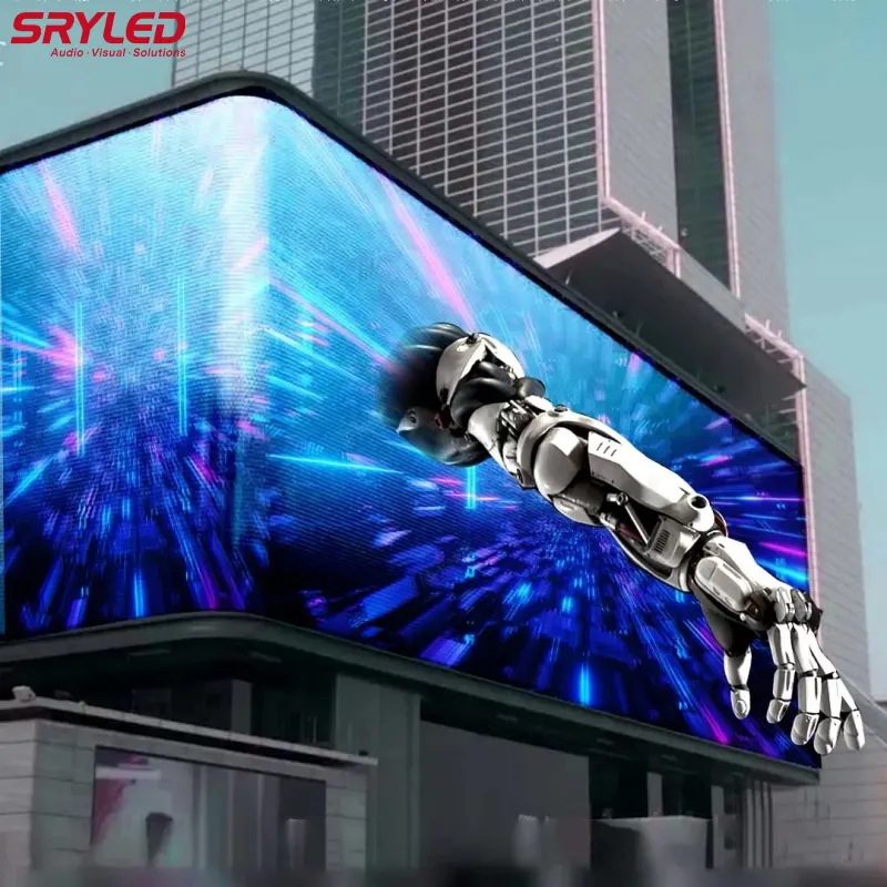LED Naked-eye 3D Display Outdoor Screen Billboard 3D Architectural Curved 90 Degree LED Advertising Wall Display Digital Signage
