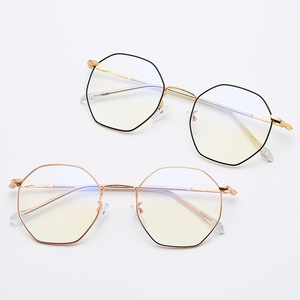 Octagonal Metal <b>Eyeglasses</b> <b>Frame</b> Full Rim Anti Blue Light Computer Glasses Unisex Lightweight Model 28034 - Product Image 1