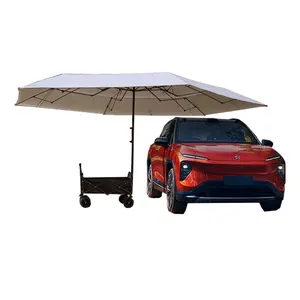 Klappbares Freiluftzelt mit Schatten Regenschirm Camping Vordach Plane und Camp-Anhänger 2 in 1 Verwendung von 210D Oxford Mehrzweck-Zelt